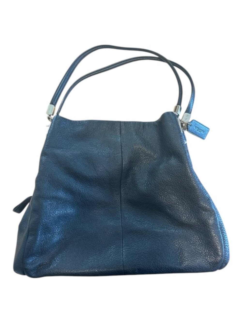 Coach Hallie Shoulder Bag Black Pebbled Leather with Gold Hardware - Picture 2 of 16